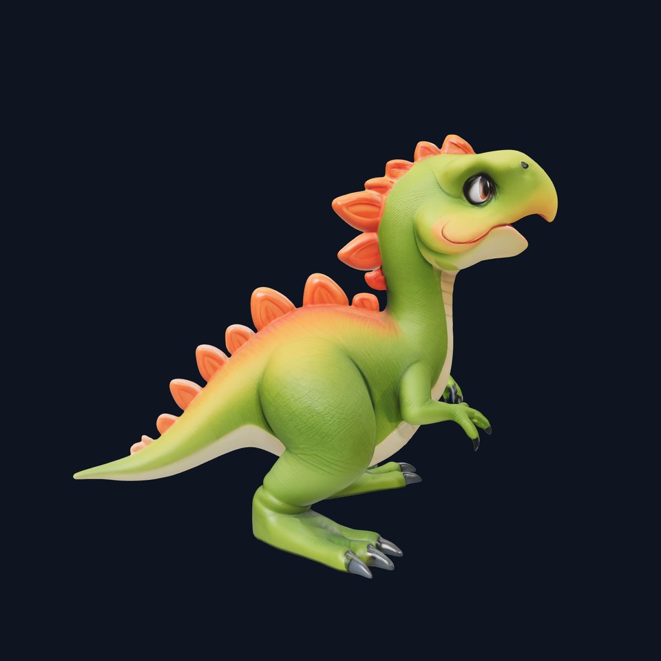 Cartoon Dinosaur Model Pack with Textured Details